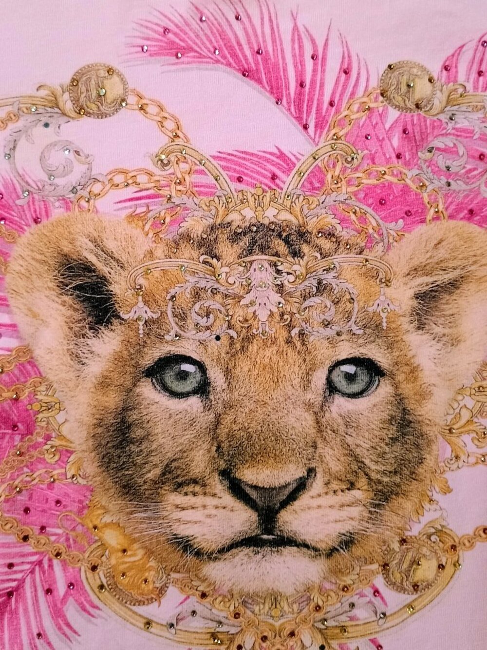 Camilla Kids Pink Lion Cub Embellished T-Shirt Size 10